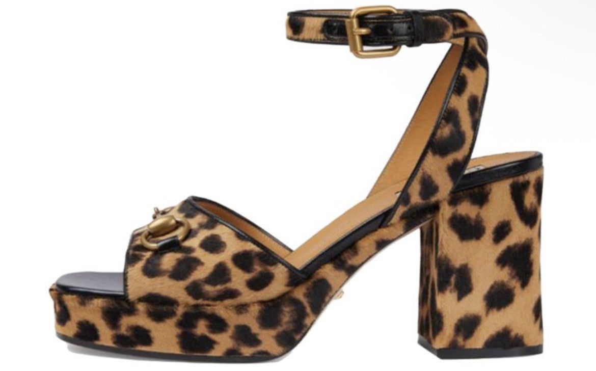 Gucci Gucci Horsebit Leather One Strap Sandal Leopard Print 38.5 Size US 8.5 / IT 38.5 - 2 Thumbnail