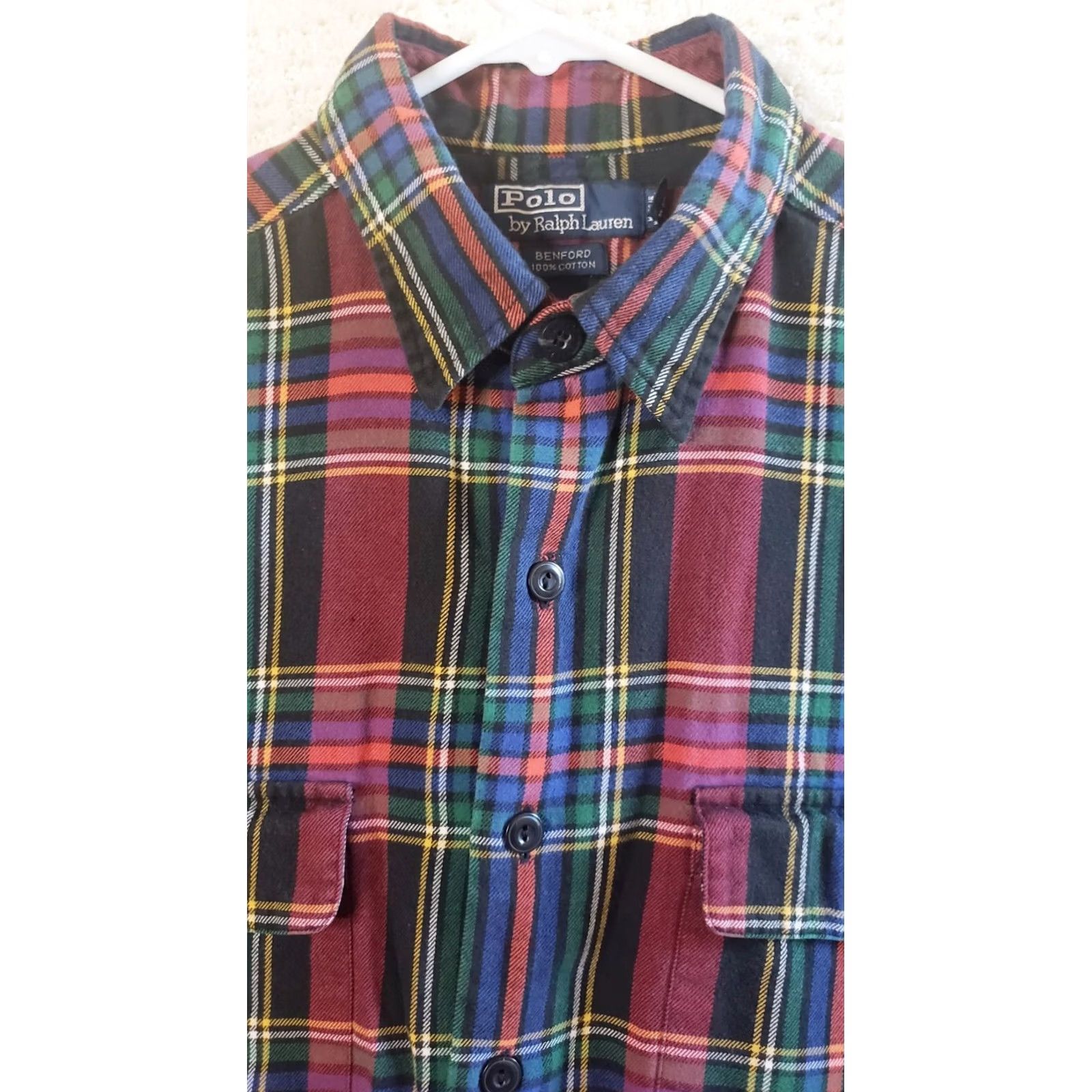 Polo Ralph Lauren Ralph Lauren Polo Benford Shirt Mens L Large Red Multicolor Plaid Long Sleeve Cotton Size US L / EU 52-54 / 3 - 6 Thumbnail