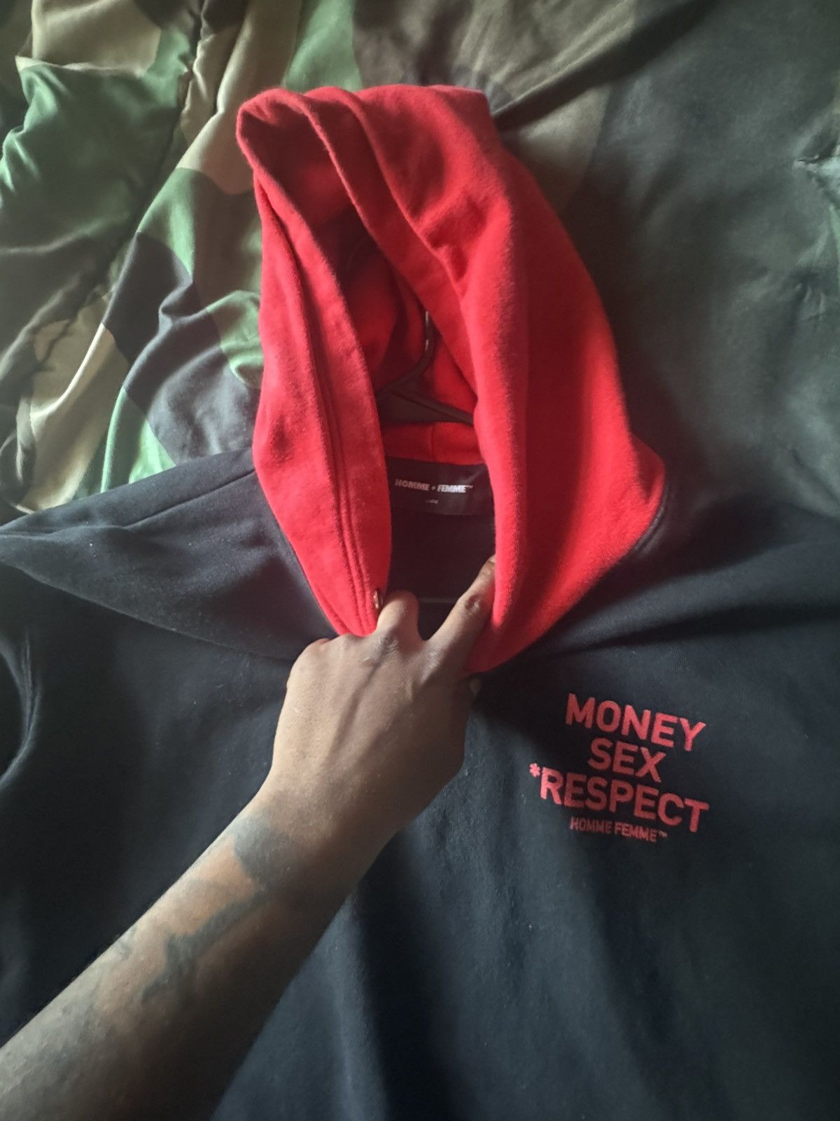 Homme + Femme La Homme femme money - sex - respect hoodie Size US L / EU 52-54 / 3 - 3 Thumbnail