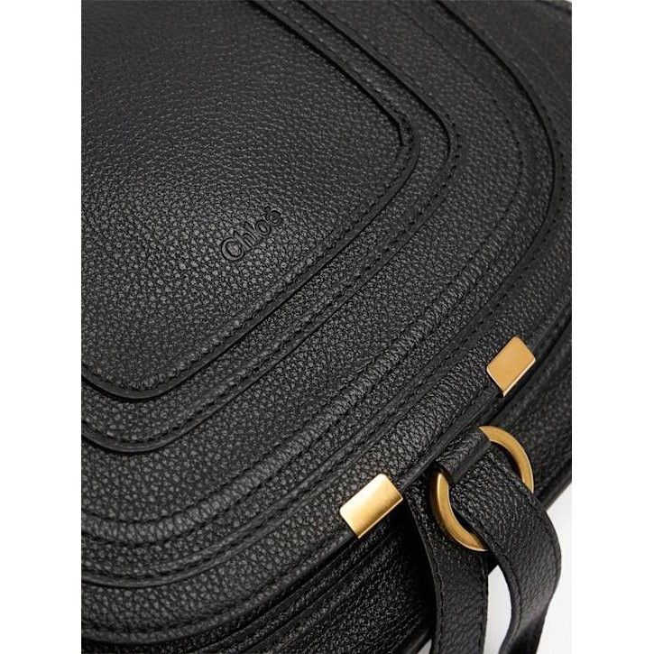Chloe Small Hobo Black Grained Leather Top Handle Bag New &