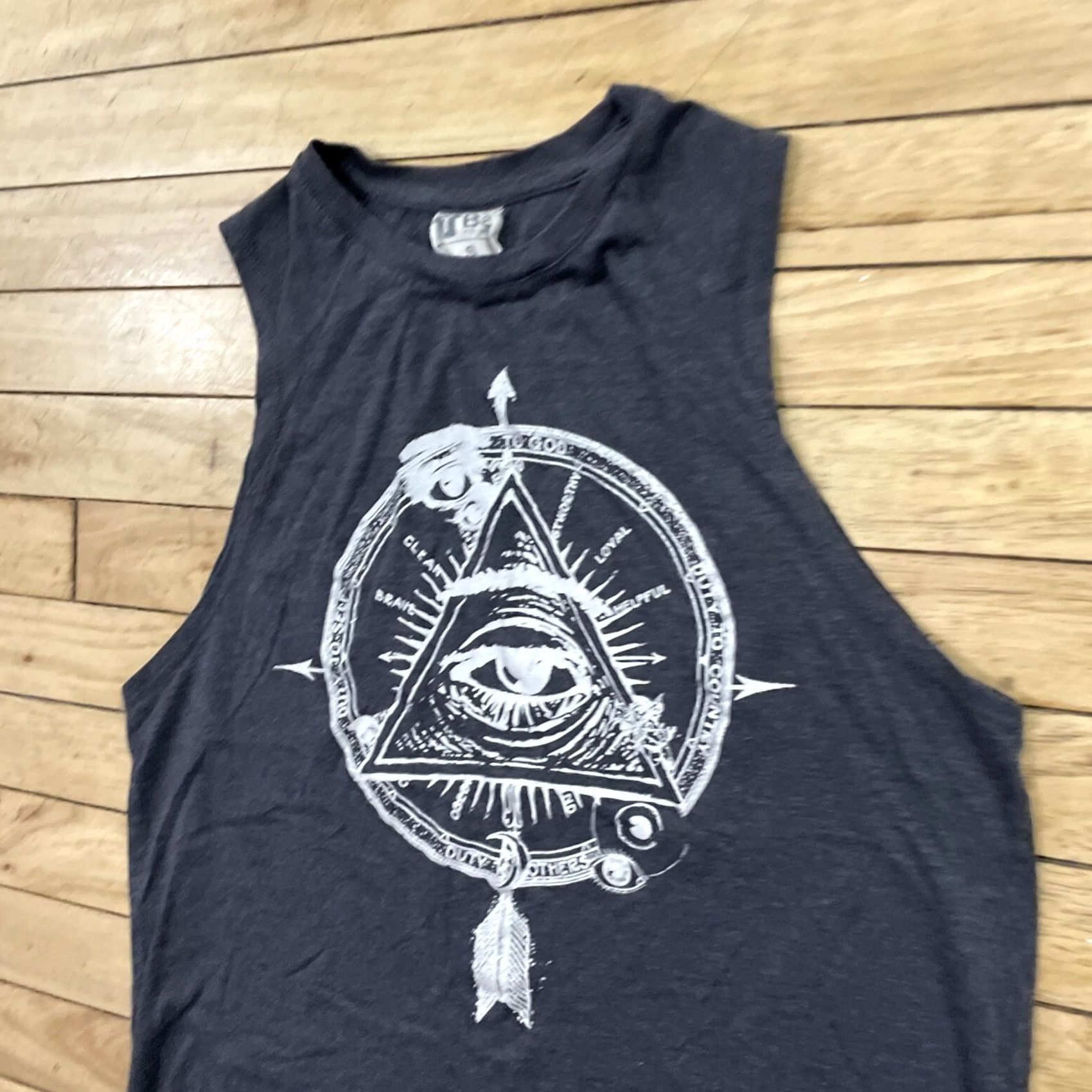 Vintage T BAR Tank Top Shirt Women S Gray Tribal Third Eye Graphic Whimsy Witchy Goth S Shirt Tank Womens Grey Tribal Third Eye Graphic Whimsy Goth S Size S / US 4 / IT 40 - 3 Thumbnail