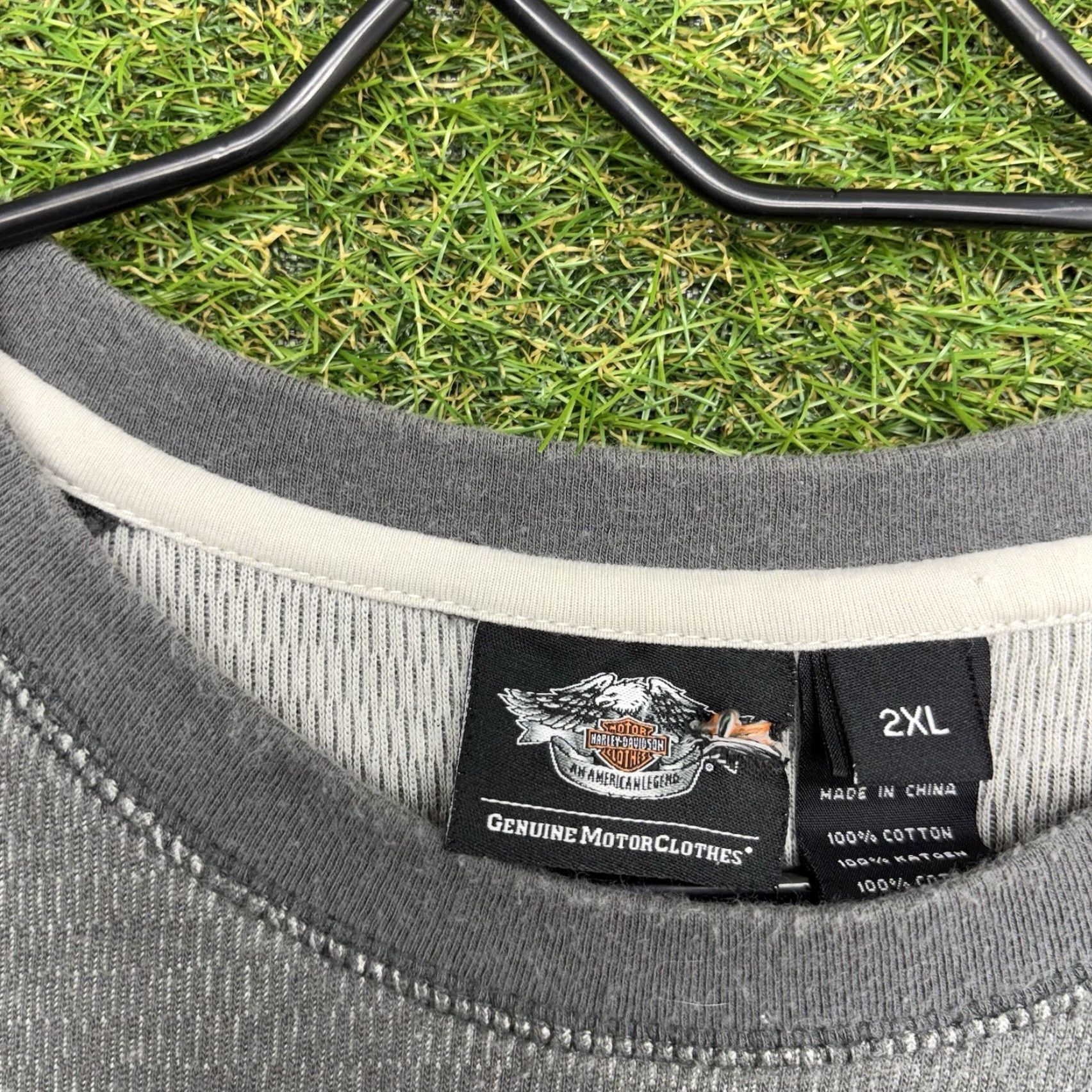 Harley Davidson Harley-Davidson T-Shirt Mens 2XL Gray Reversible Thermal Waffle Knit Riding Casual Vintage-Style 2000s Mens 2XL Gray Harley-Davidson Shirt Size US XXL / EU 58 / 5 - 3 Thumbnail