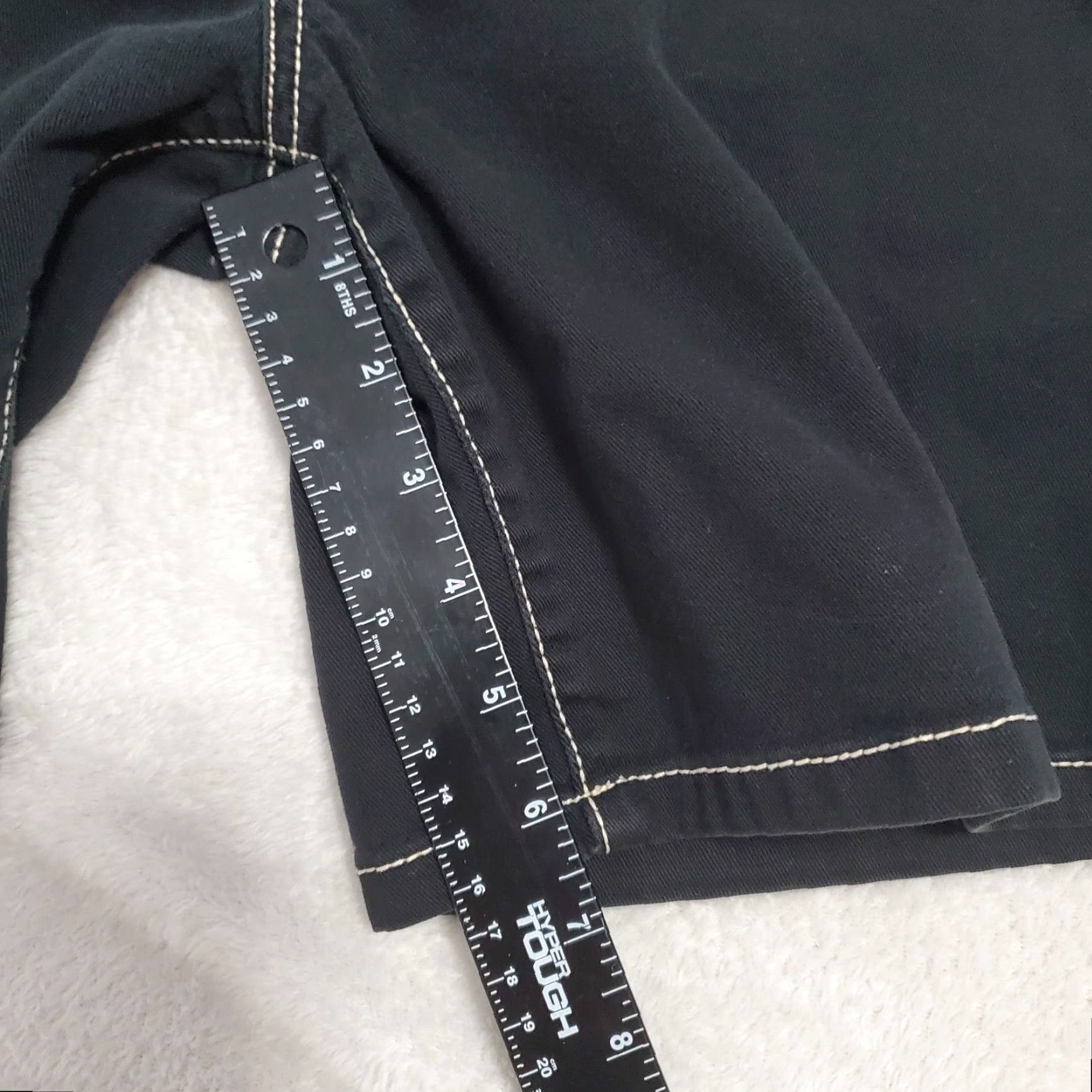 Southpole Southpole Denim Shorts Women 11 Black Embroidered Studded Pockets Stretch 5-Pocket Low Rise 90s Casual Jeans Shorts Womens Size 32" / US 10 / IT 46 - 7 Thumbnail