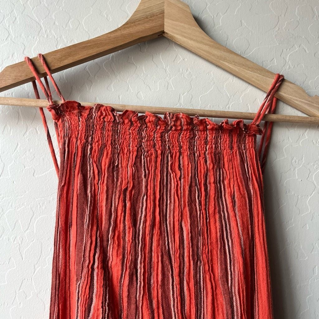Ulla Johnson Ulla Johnson Dress Giulietta Red Striped Open Back Tiered Ma Size XL / US 12-14 / IT 48-50 - 3 Thumbnail