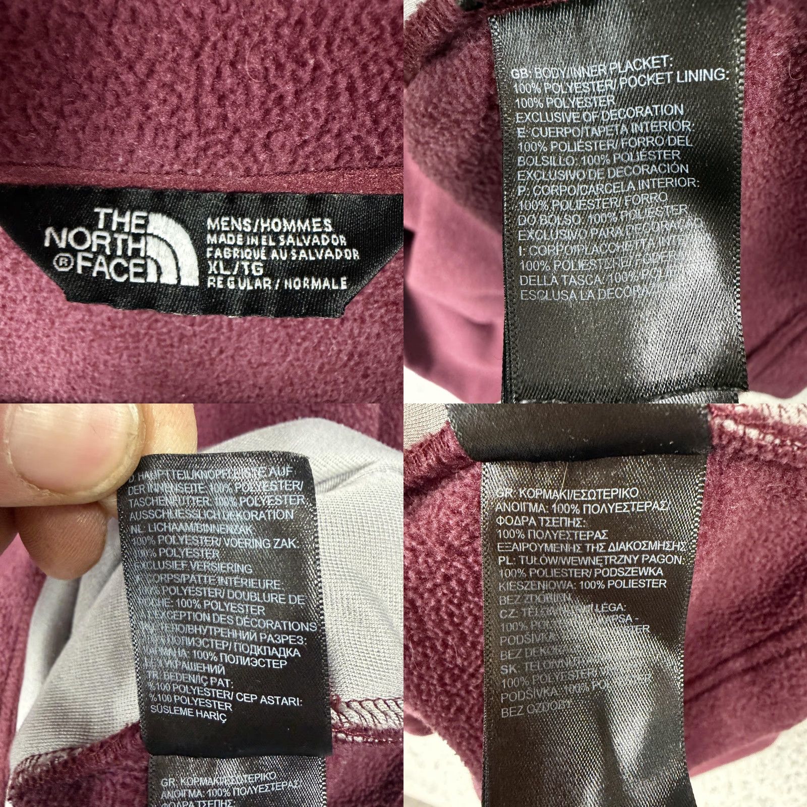 The North Face The North Face Fleece Jacket Mens XL Red 1/2 Zip Outdoor Hiking Casual Pockets Logo Embroidered Slim Fit Regular Mens XL Red Size US XL / EU 56 / 4 - 8 Thumbnail
