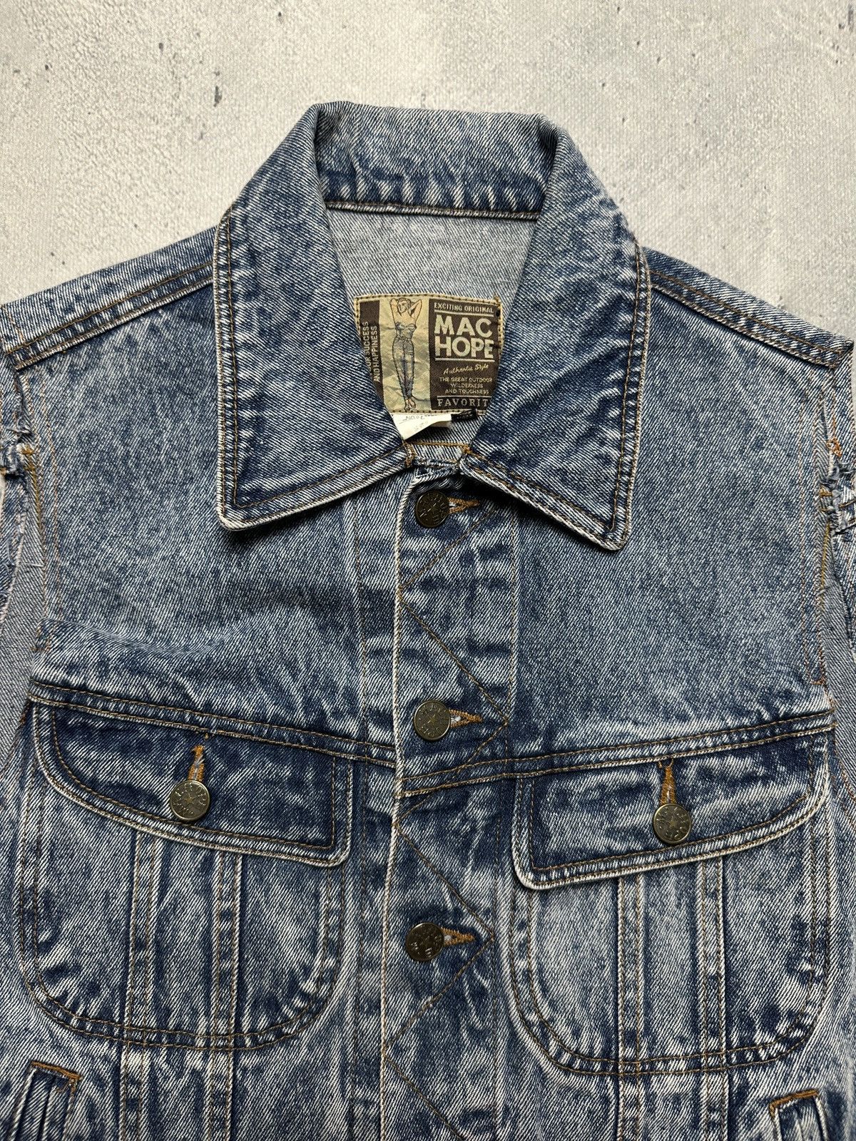 Japanese Brand Vintage Japanese Machope Denim Vest Jacket Gilet 90s Rare Size L / US 10 / IT 46 - 4 Thumbnail
