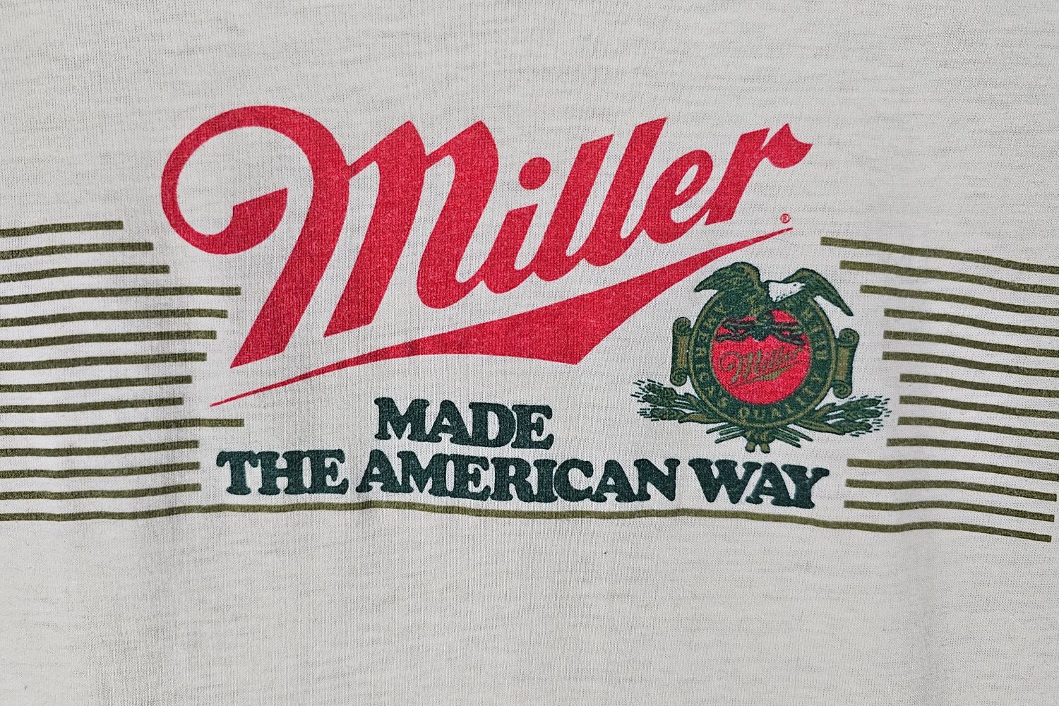 Hanes Miller Brewing Co. “Made The American Way” - c.1978 Size US S / EU 44-46 / 1 - 3 Thumbnail