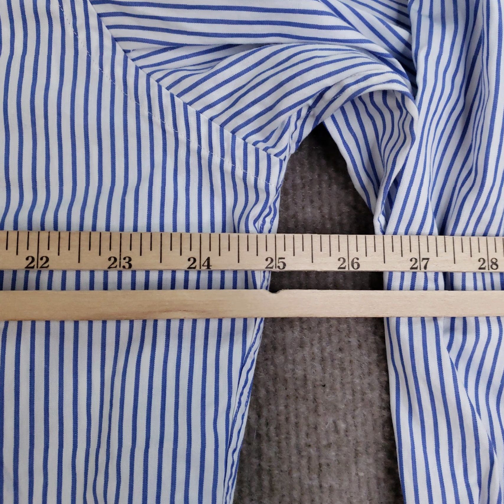 Tommy Hilfiger Tommy Hilfiger Shirt Mens 16 Blue White Striped Button Up French Cuff Dress Y2K Size 42R - 3 Thumbnail