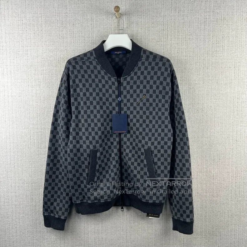 Louis Vuitton Louis Vuitton Pin Checker Knit Zip Jacket Size US L / EU 52-54 / 3 - 1 Thumbnail