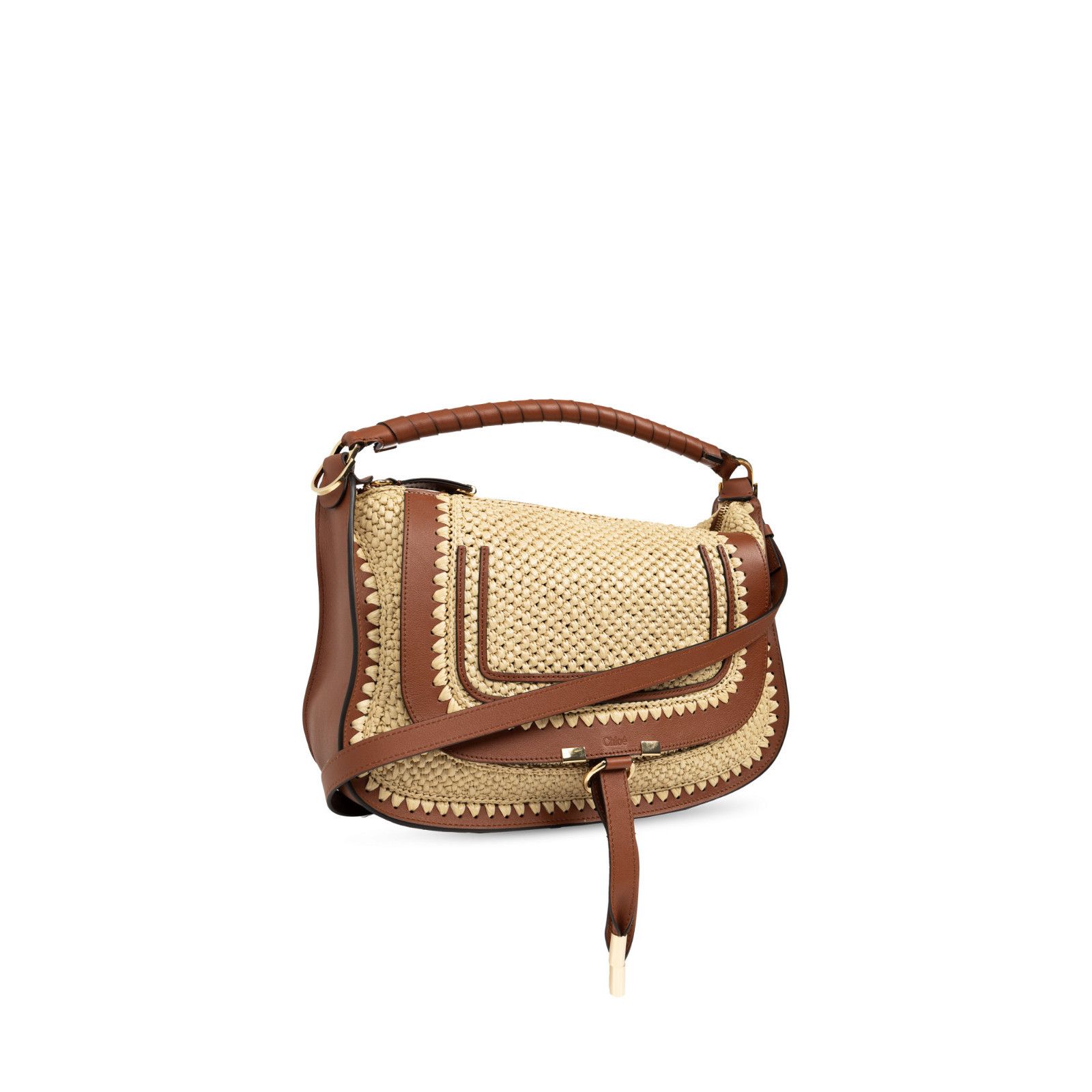Chloe Chloe Brown Raffia Top Handle Bag New & Authentic Size ONE SIZE - 3 Thumbnail