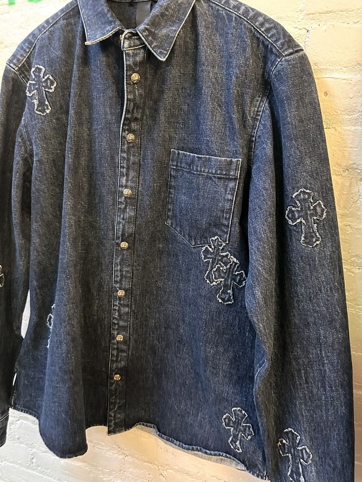 Chrome Hearts CHROME HEARTS NEW XXL 2XL DENIM CROSS JACKET SHIRT Size US XXL / EU 58 / 5 - 2 Thumbnail