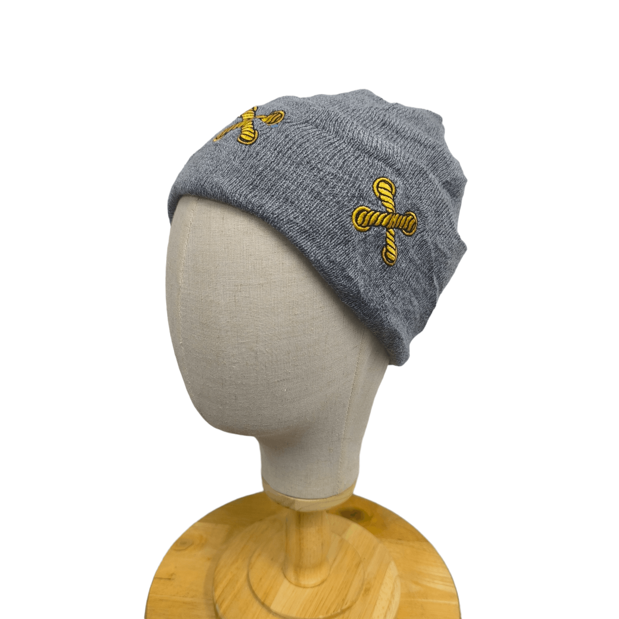 Japanese Brand Outdoor retro huge rhinestone cross knitted beanie