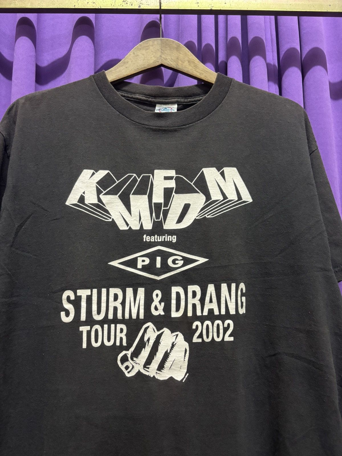 Band Tees vintage KMFDM & PIG STURM AND DRANG TOUR sunfaded erd style Size US L / EU 52-54 / 3 - 3 Thumbnail