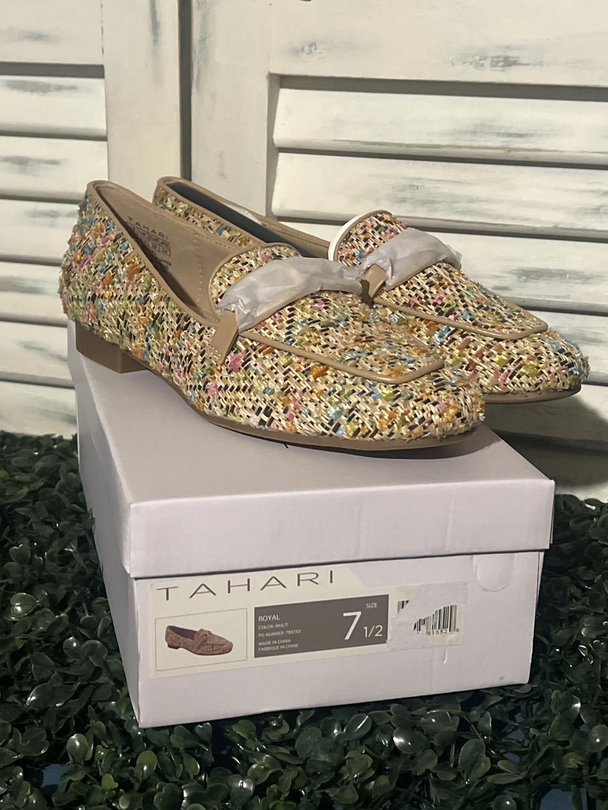 Elie Tahari Tahari Multicolor Tweed Loafers with Buckle Detail 7.5 Size US 7.5 / IT 37.5 - 6 Thumbnail