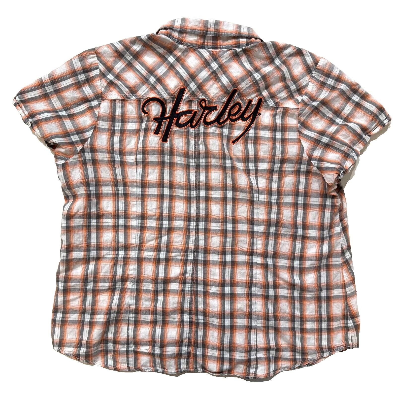 Harley Davidson Harley-Davidson Shirt Womens XL Pearl Snap Buttons Y2K Biker Size XL / US 12-14 / IT 48-50 - 4 Thumbnail