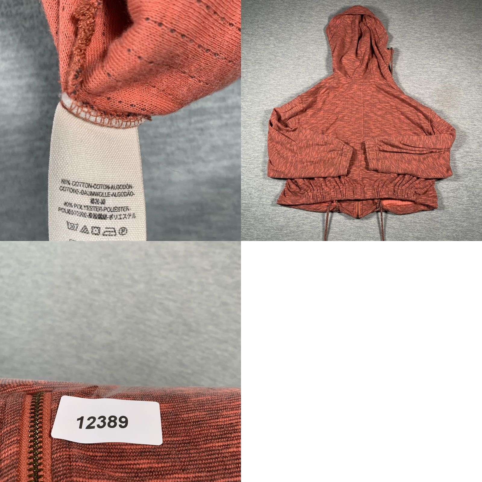 Free People Free People Hoodie Womens XS Rust Red Heathered Zip Up Drawstring Hem Pockets Size XS / US 0-2 / IT 36-38 - 8 Thumbnail