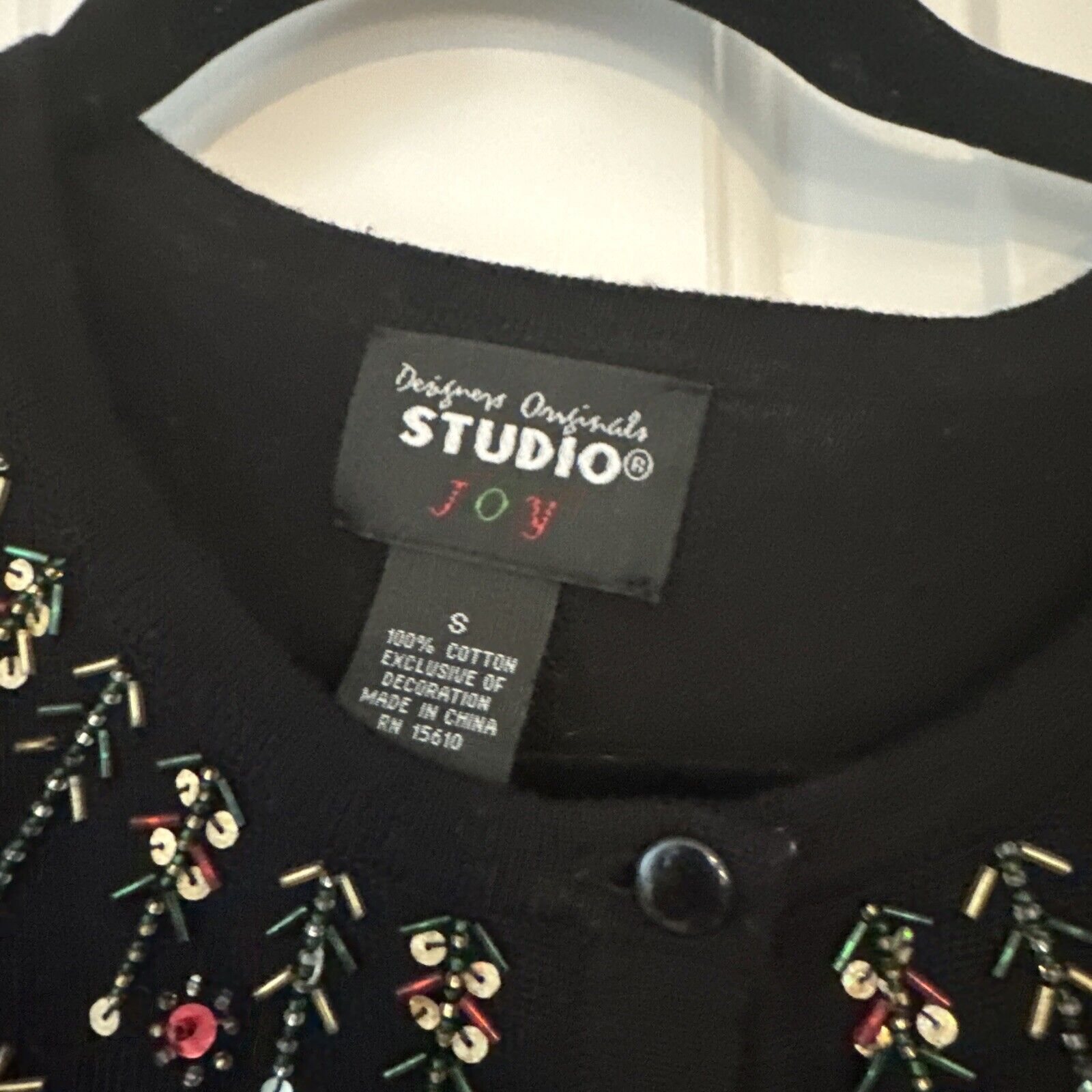 & Other Stories STUDIO JOY Christmas Sweater Sz S Silver Gold Jeweled Trees Size S / US 4 / IT 40 - 3 Thumbnail