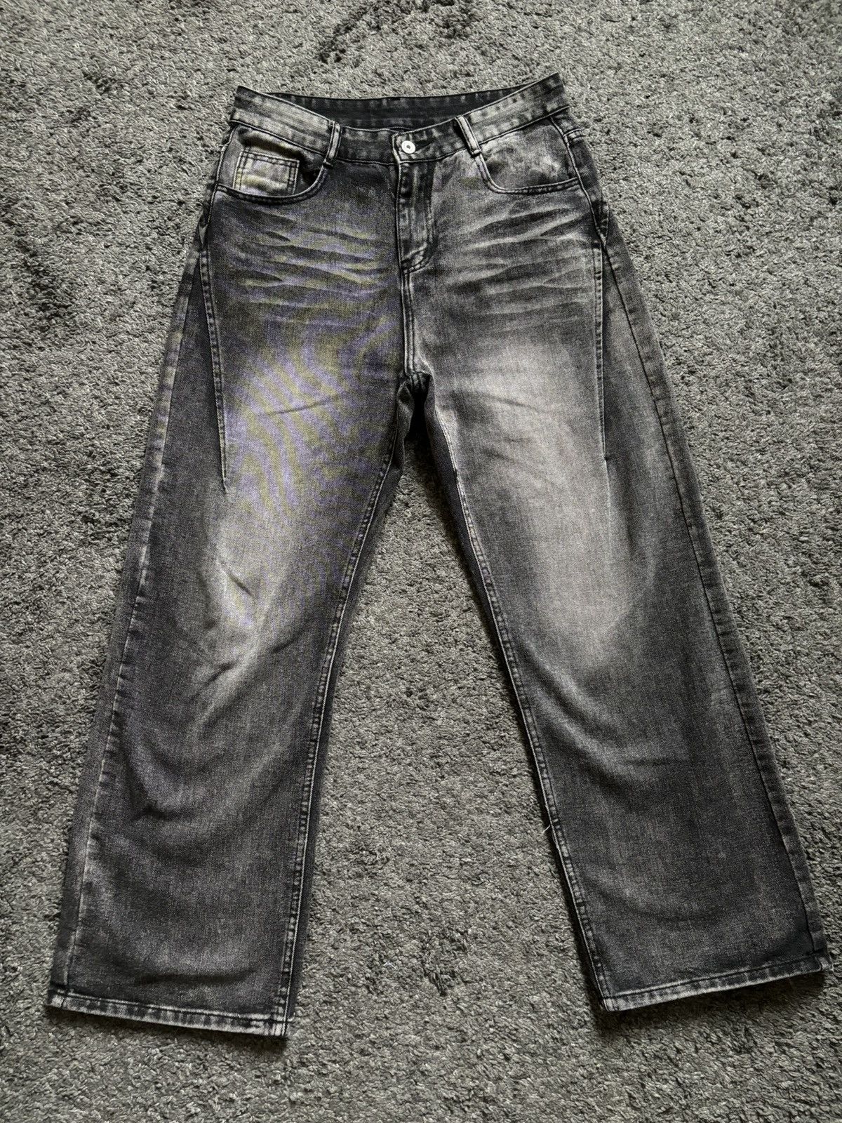 Jean × Vintage Gray wavy baggy jeans oversized vintage denim Size US 30 / EU 46 - 1 Thumbnail