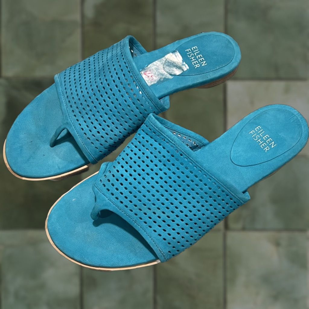 Eileen Fisher Eileen Fisher Sandal Womens Edge 2 Slide On Size 6.5 Teal Shoes Size US 6.5 / IT 36.5 - 1 Thumbnail