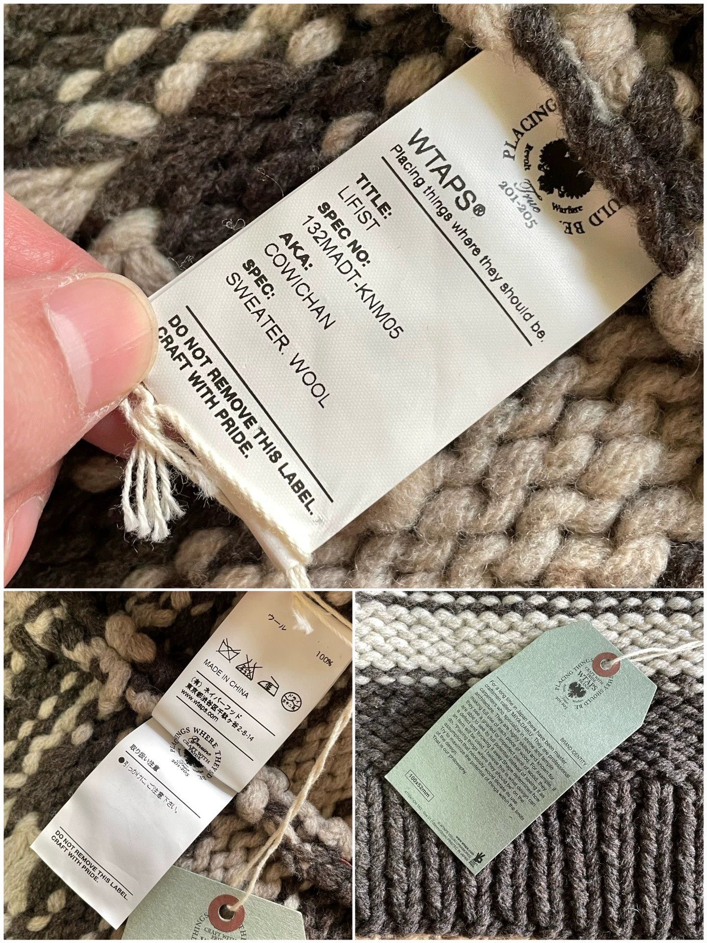 Wtaps WTAPS COWICHAN WOOL SWEATER 13AW M Vintage W/TAGS Size US M / EU 48-50 / 2 - 9 Thumbnail