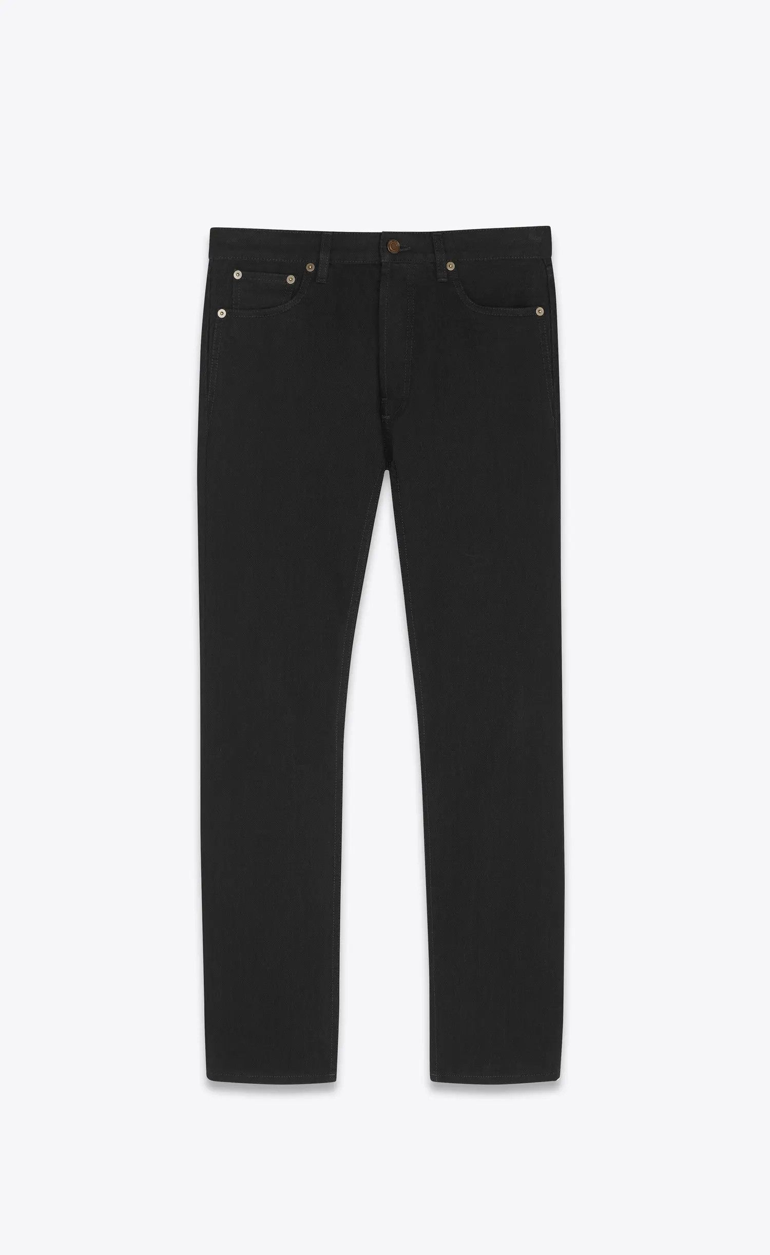 Saint Laurent Paris o1s1wg111124 Mid-Waist Jeans in Black Size US 31 - 1 Thumbnail