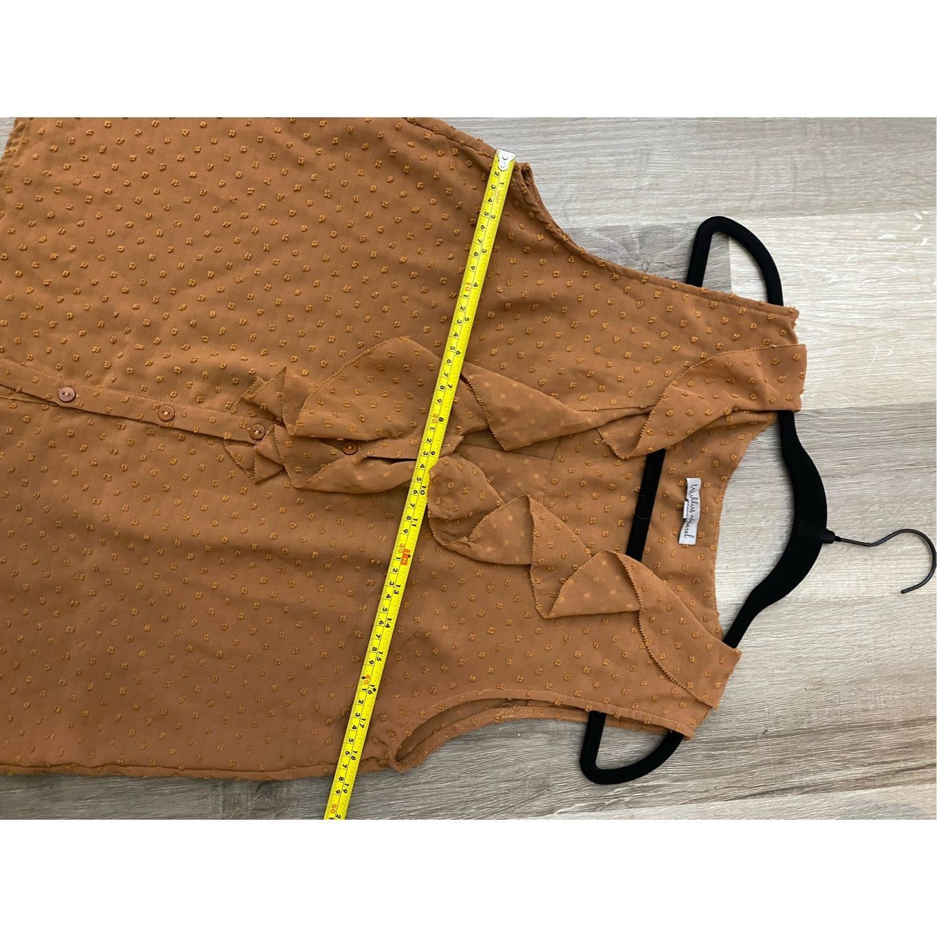Aether Apparel Wishlist Apparel Ruffle Burnt Orange Dot Button Sleeveless B Size L / US 10 / IT 46 - 3 Thumbnail