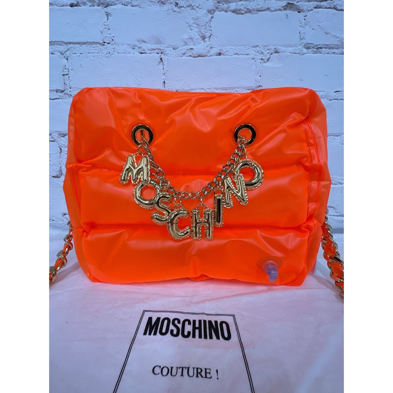 Moschino SS23 Moschino Couture Orange Inflatable Crossbody Bag Logo Size ONE SIZE - 4 Thumbnail
