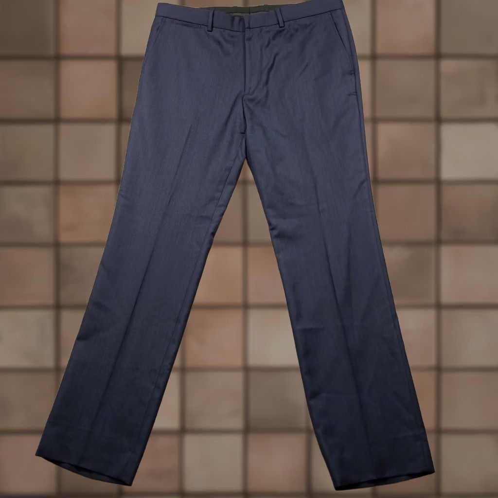 Theory Theory Wool Dress Pants Men's 34 Navy Blue Tailored Fit Casual Dress Pants? Size US 34 / EU 50 - 1 Thumbnail