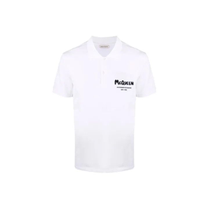 Alexander McQueen Alexander McQueen FW21 Letter Print Short Sleeve Polo 0079 Size US XS / EU 42 / 0 - 1 Thumbnail