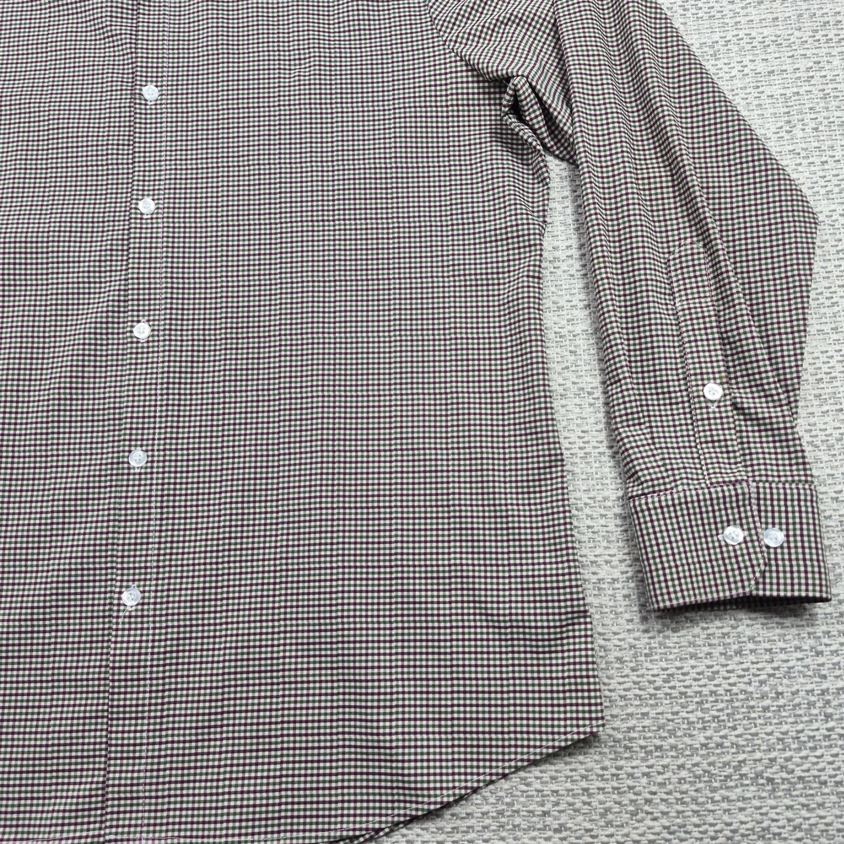 Mizzen+Main Mizzen+Main Button Up Shirt Mens XL Gingham Trim Fit Stretch Dress USA Made Size 46R - 2 Thumbnail