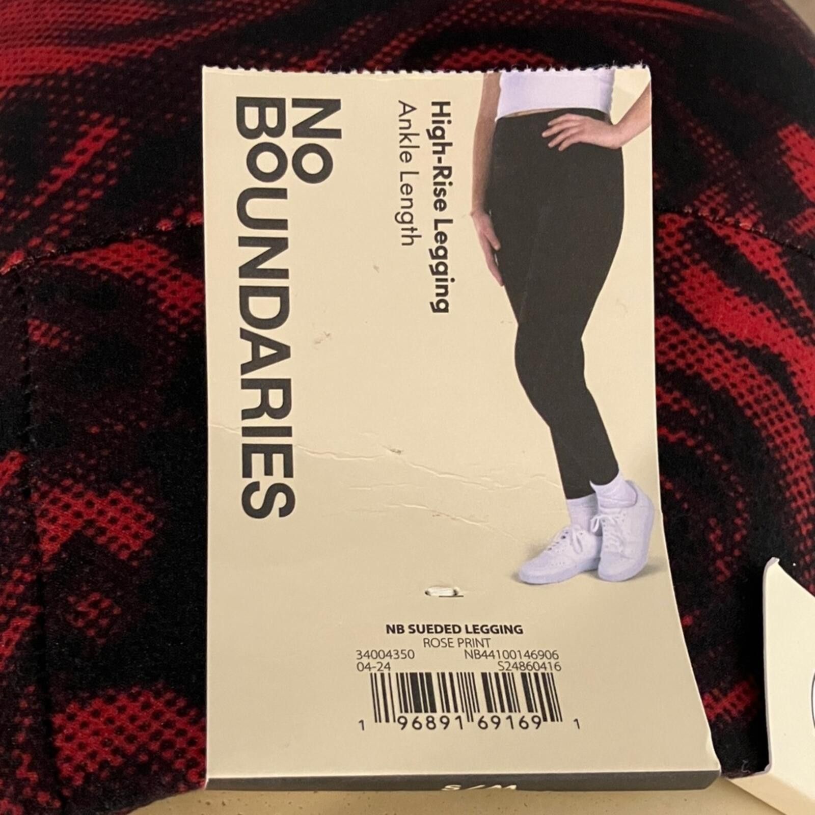 Other NWT No Boundaries Red & Black Rose Print Leggings Size 28" / US 6 / IT 42 - 2 Thumbnail