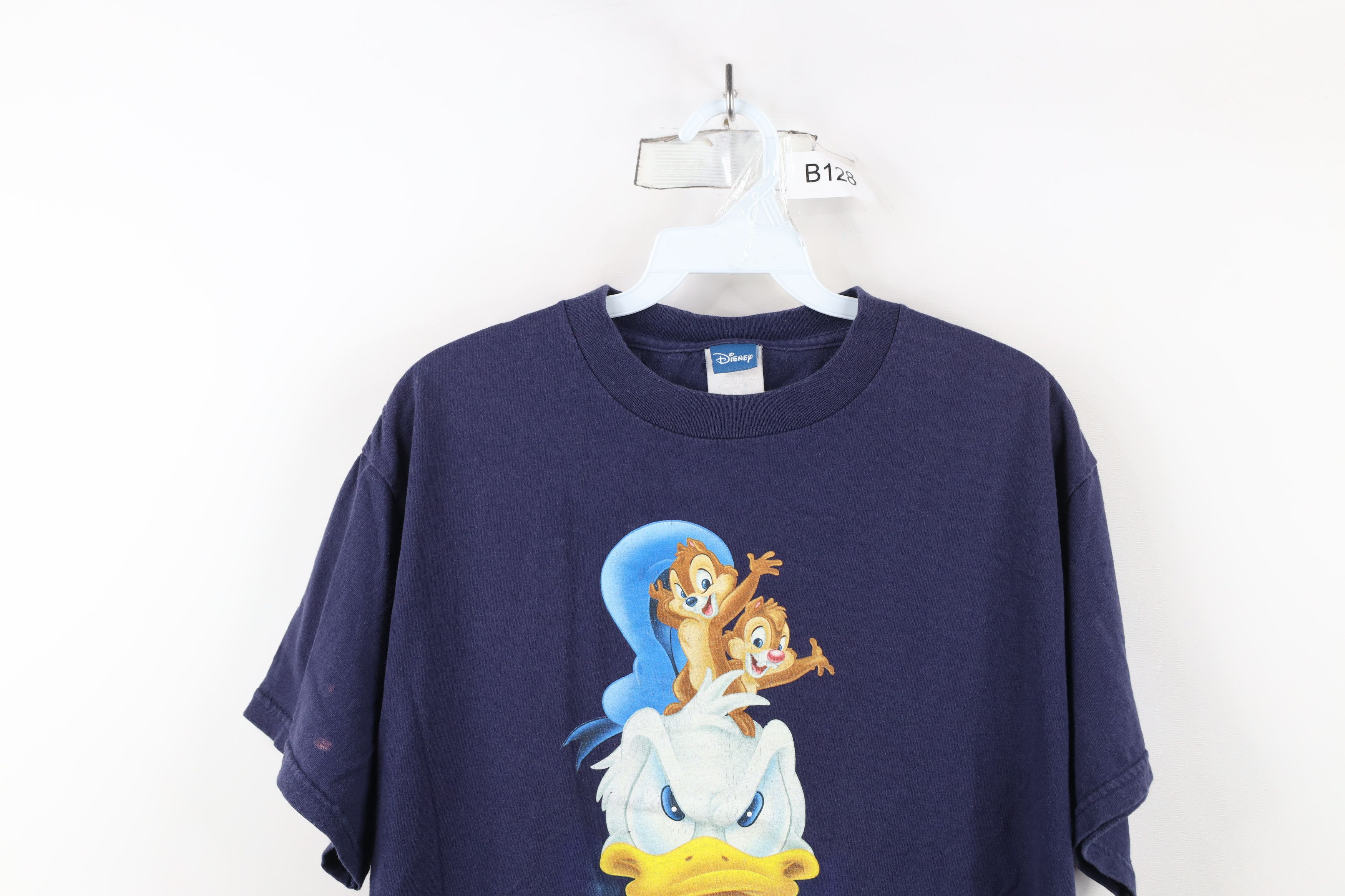 Disney × Vintage Vintage 90s Disney Donald Duck Mad Attitude T-Shirt Blue Size US M / EU 48-50 / 2 - 2 Thumbnail