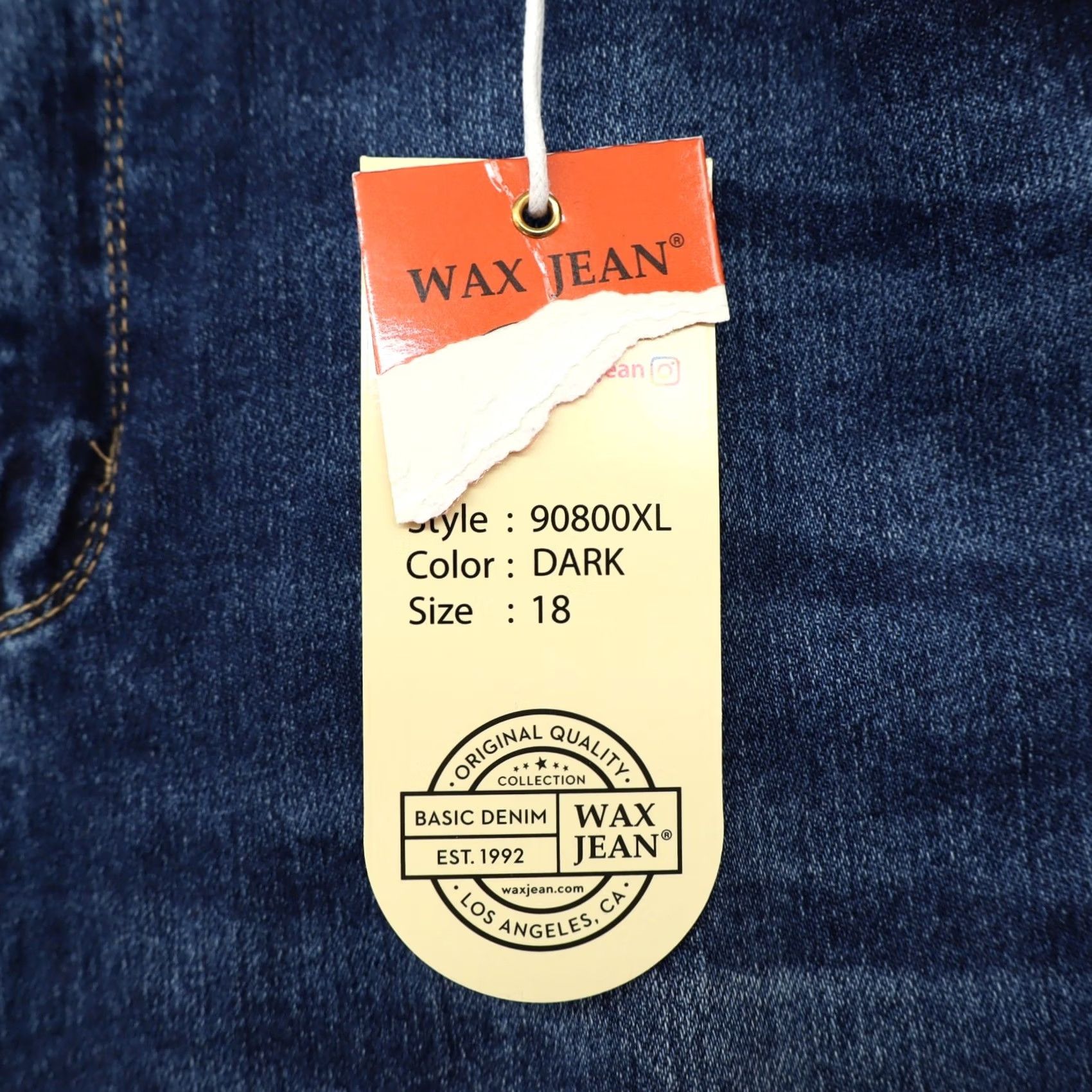 Vintage Wax Jeans Women's Push Up Collection High Rise Jeans 18 Blue Cotton Polyester Spandex 27 Inseam Linen? Size 40" / US 18 - 3 Thumbnail