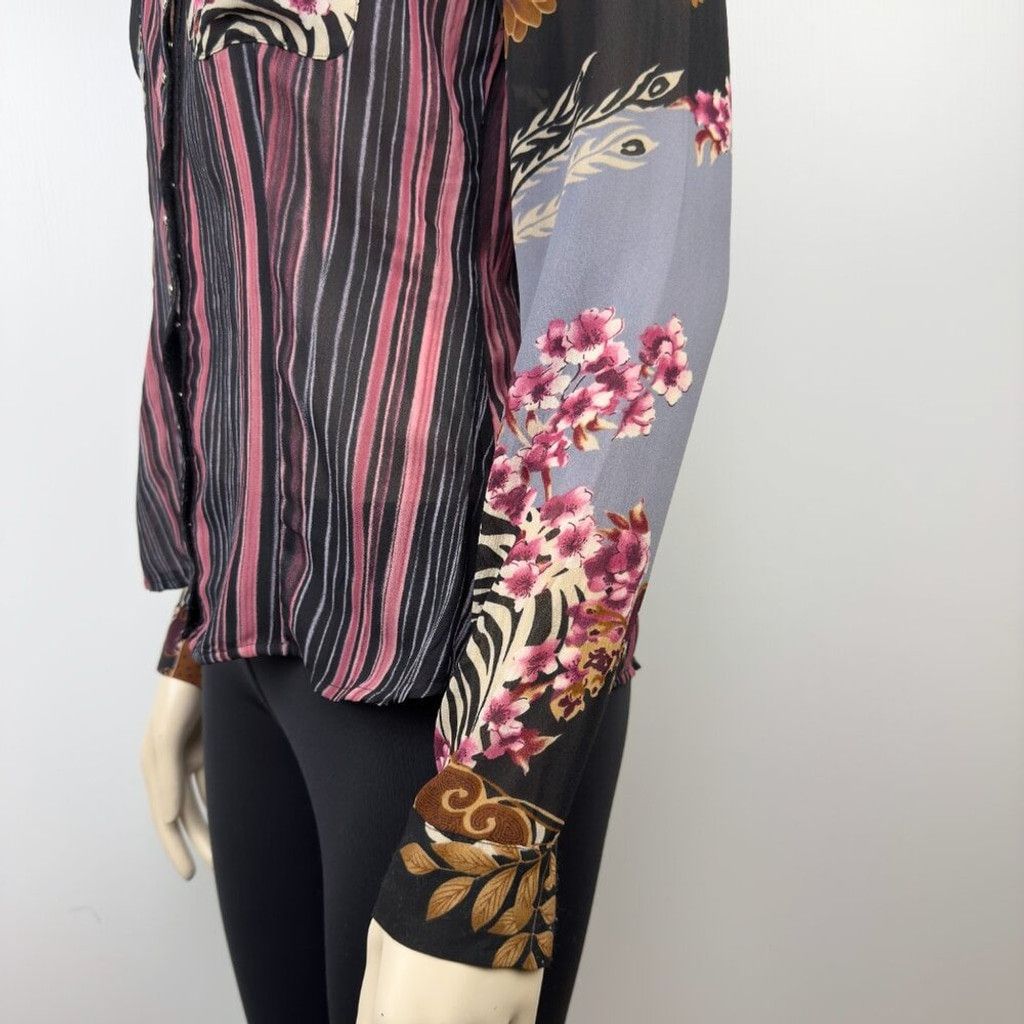 Vintage LE CAVIAR Y2K Floral Striped Animal Print blouse Size S / US 4 / IT 40 - 8 Thumbnail