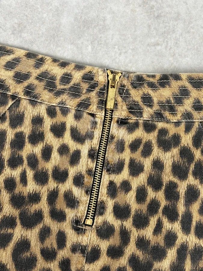 Roberto Cavalli AW2005 Roberto Cavalli Beige Wool Blend Leopard Print Skirt Size 29" - 8 Thumbnail