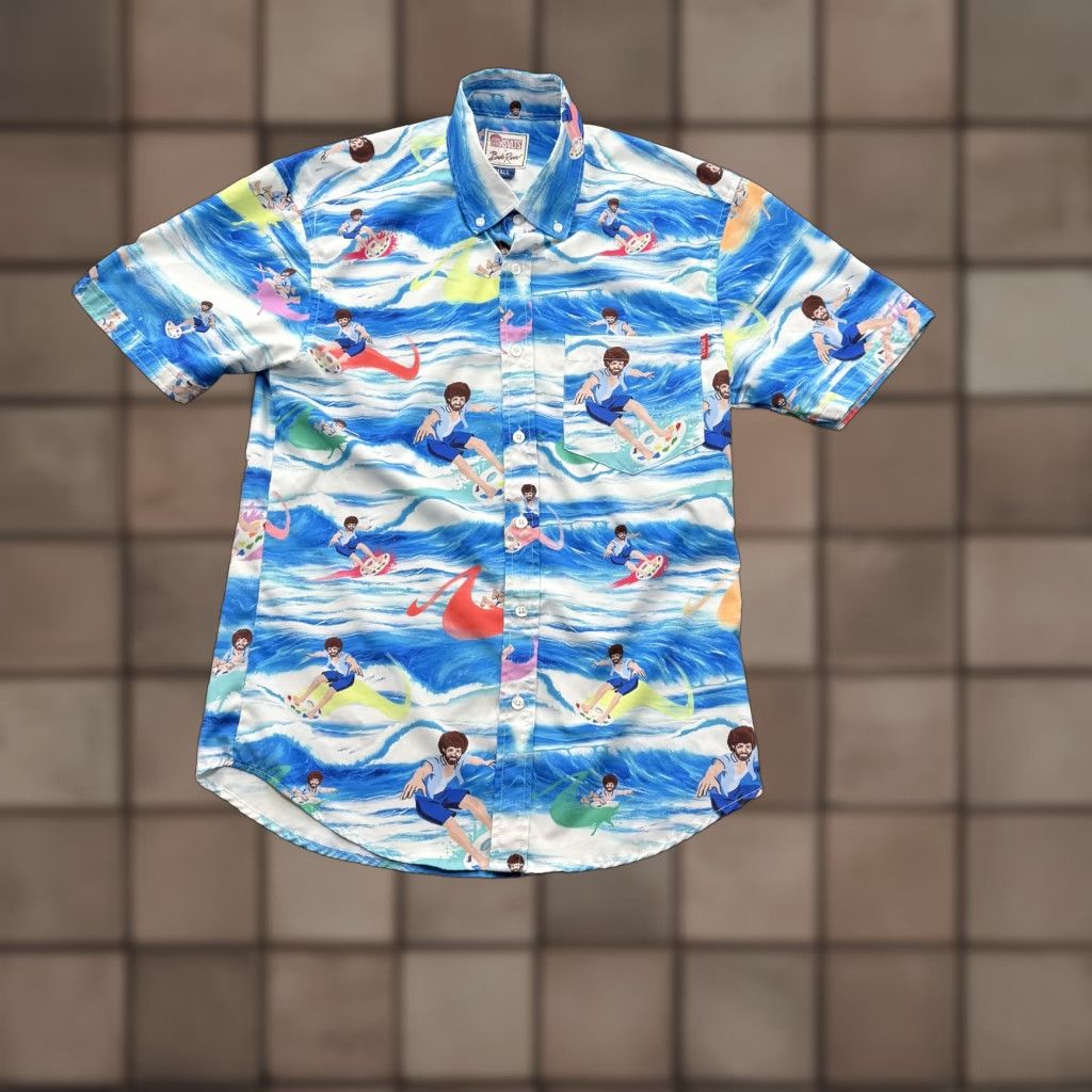 Vintage VINTAGE RSVLTS Bob Ross Shirt Mens S Blue Surfer Waves Button Up Art Print Casual Size US S / EU 44-46 / 1 - 1 Thumbnail