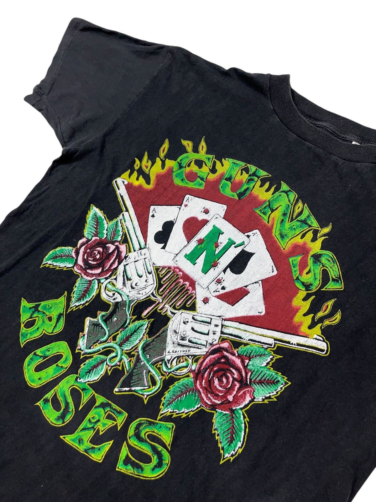 Band Tees Vintage 90s Guns N Roses Bootleg T-shirt Single Stitch rare Size US XL / EU 56 / 4 - 6 Thumbnail