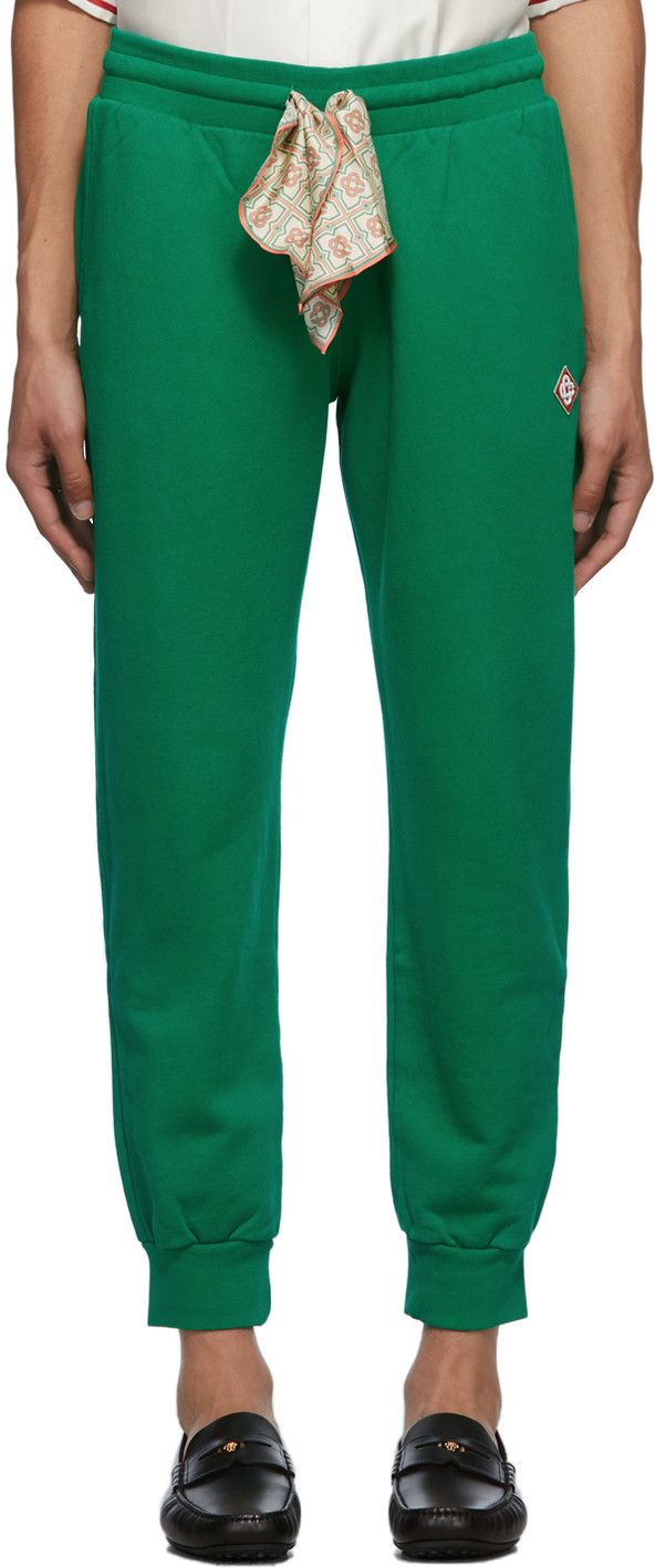Casablanca Green Embroidered Logo Silk Scarf Sweatpants Size US 36 / EU 52 - 3 Thumbnail