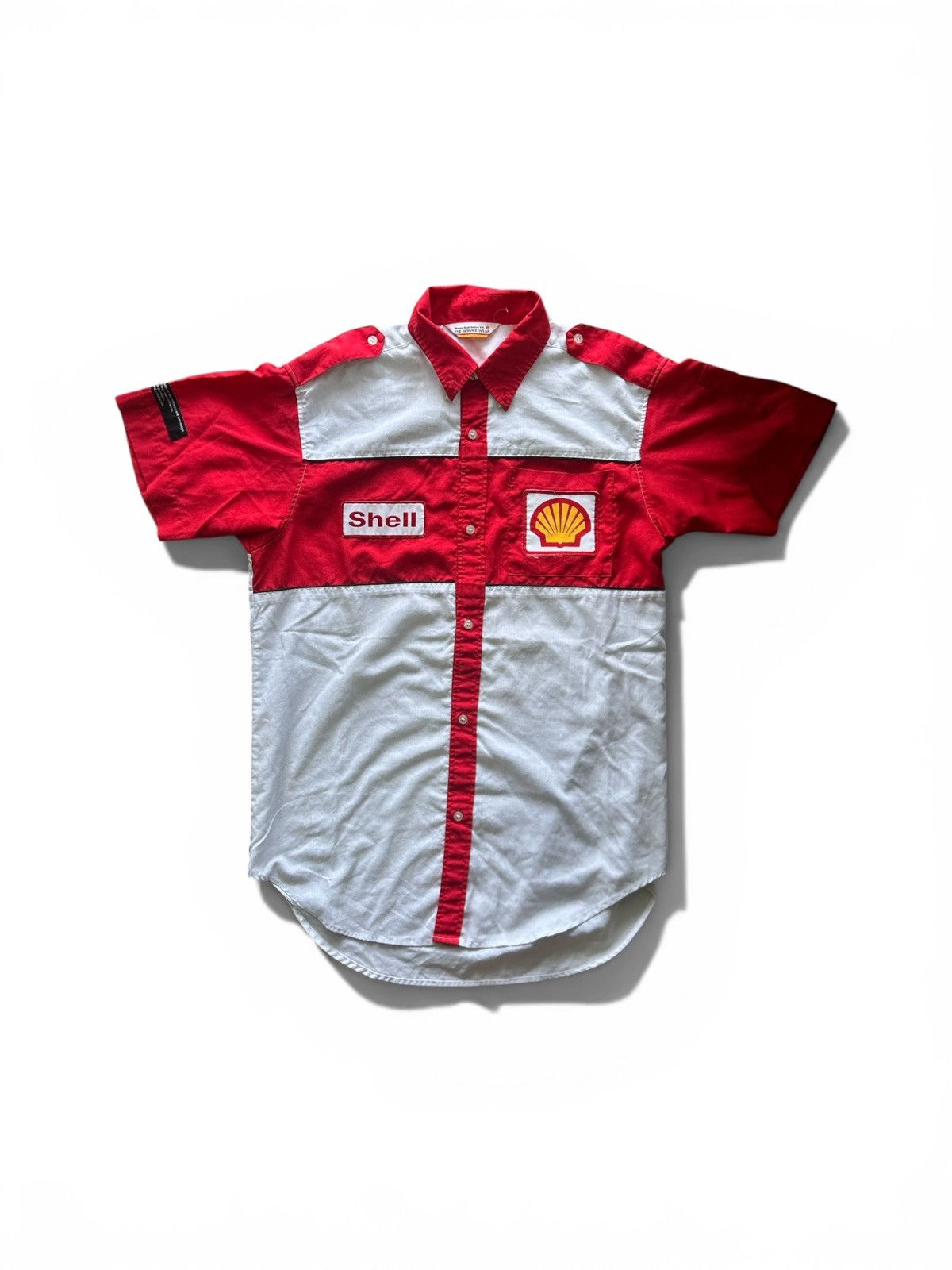 Vintage Vintage Shell Japan Work Shirt Mechanic Racing Uniform Size US L / EU 52-54 / 3 - 1 Thumbnail