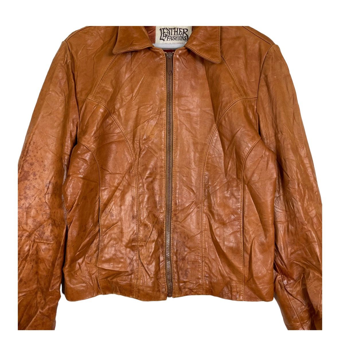 Vintage 💥80s COWHIDE LEATHER BIKER INSPIRED SCHOTT JACKET Size US S / EU 44-46 / 1 - 5 Thumbnail