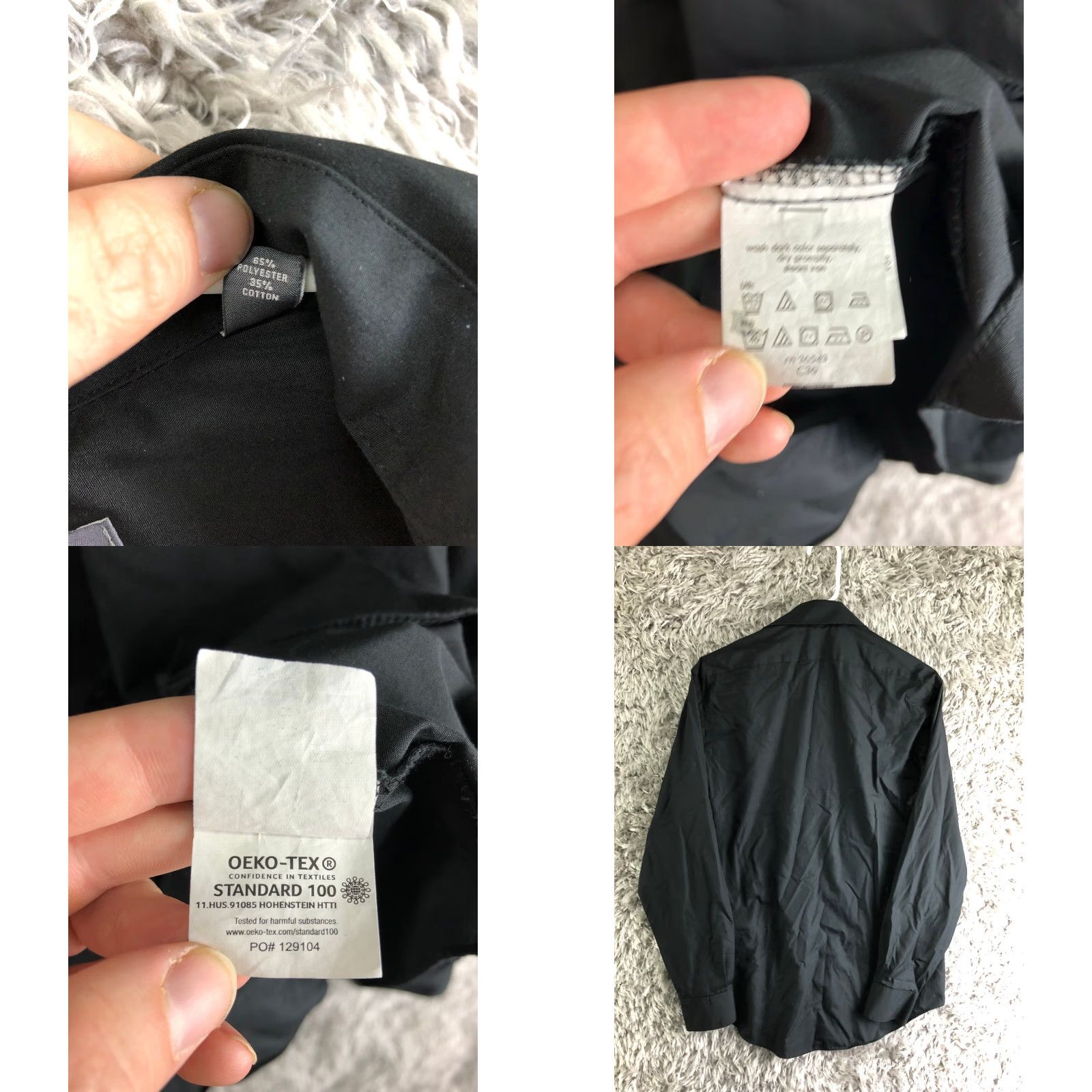 Van Heusen Van Heusen Shirt Mens Size 15.5 34/35 Solid Black Long Sleeve Spread Collar Size US L / EU 52-54 / 3 - 8 Thumbnail