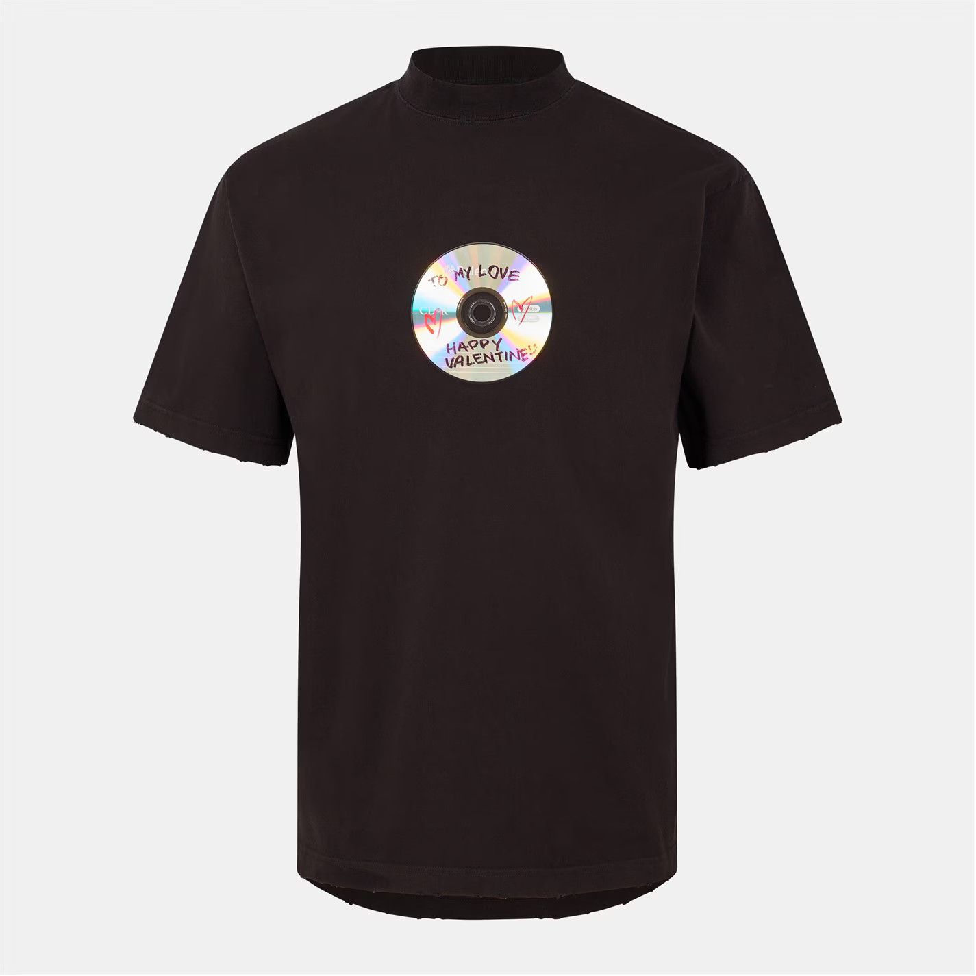 Balenciaga o1g2r1mq0226 Happy Valentines T-Shirt in Washed Black Size US S / EU 44-46 / 1 - 1 Thumbnail