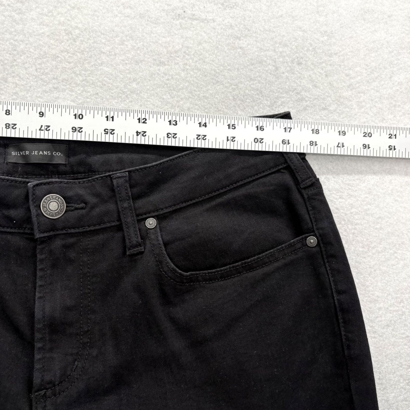 Silver Jeans Co. Silver Jeans Suki Skinny Womens 34x29 Black Dark Wash Mid Rise Stretch Jeans Size 24" / US 00 / IT 34 - 7 Thumbnail