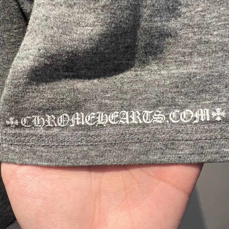 Chrome Hearts Chrome Hearts Grey Silver Cross Blue Sanskrit Henry Neck T Size US M / EU 48-50 / 2 - 5 Thumbnail