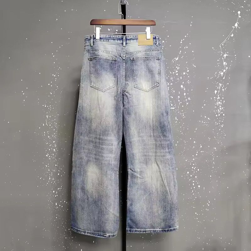 Japanese Brand Cyber-Y2K Distressed Baggy Jeans - Wide-Leg Faded Wash Denim Size US 29 - 6 Thumbnail
