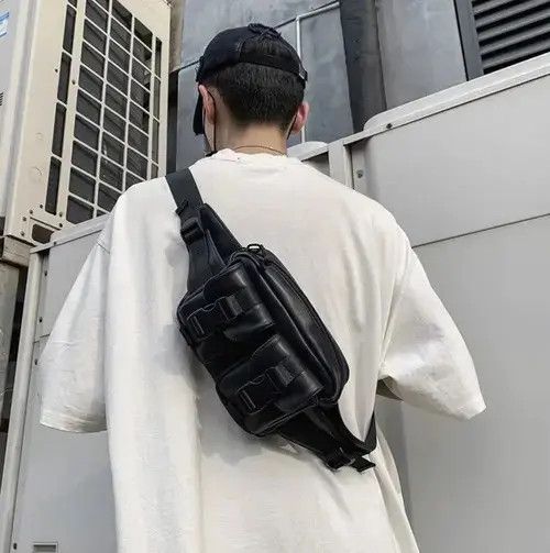 Japanese Brand Y2k side shoulder belt fanny pack sling bag military Size ONE SIZE - 3 Thumbnail