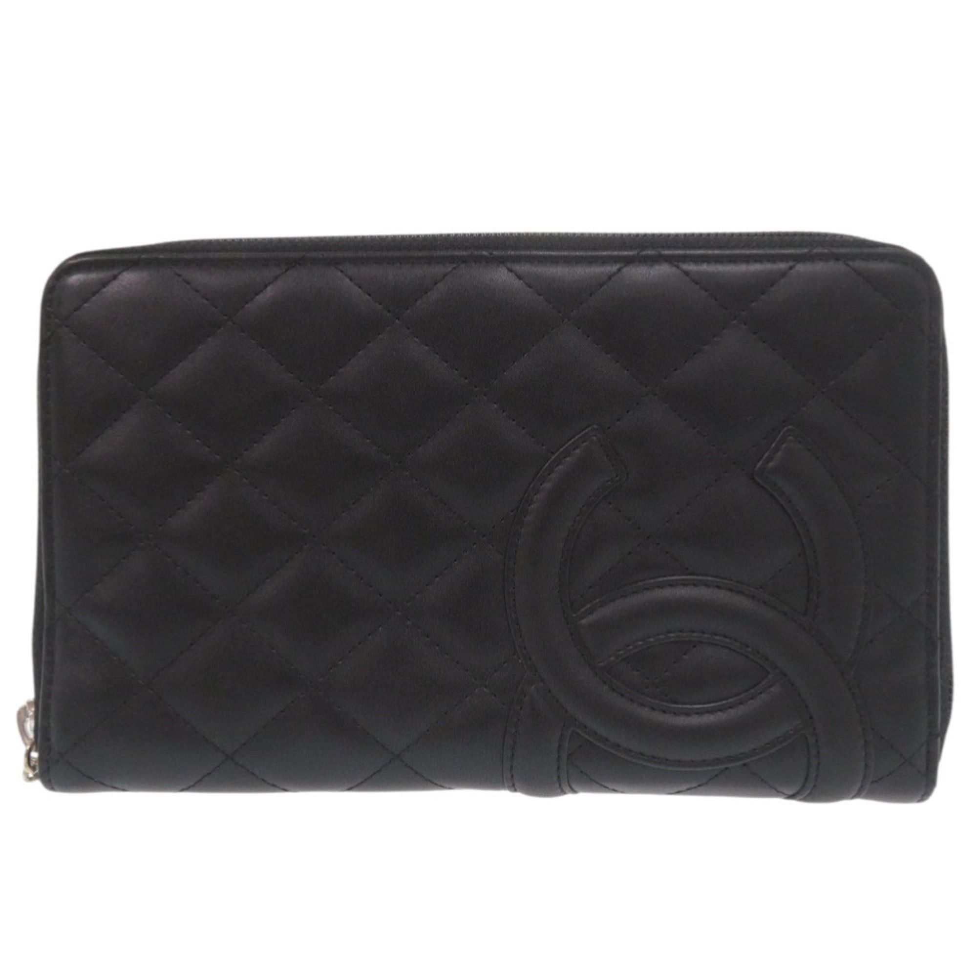 Chanel Excellent condition Chanel Cambon line organizer with Coco Mark round zip large wallet, silver hardware, patent leather, black and neon pink, No. 9, long 1547CHANEL Size ONE SIZE - 1 Thumbnail