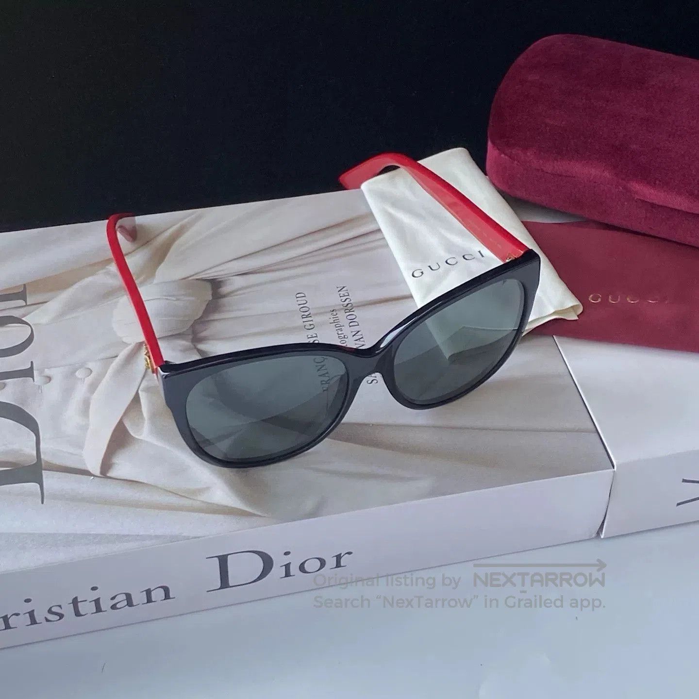 Gucci Gucci Retro Red Bee Round Sunglasses. Size ONE SIZE - 2 Thumbnail