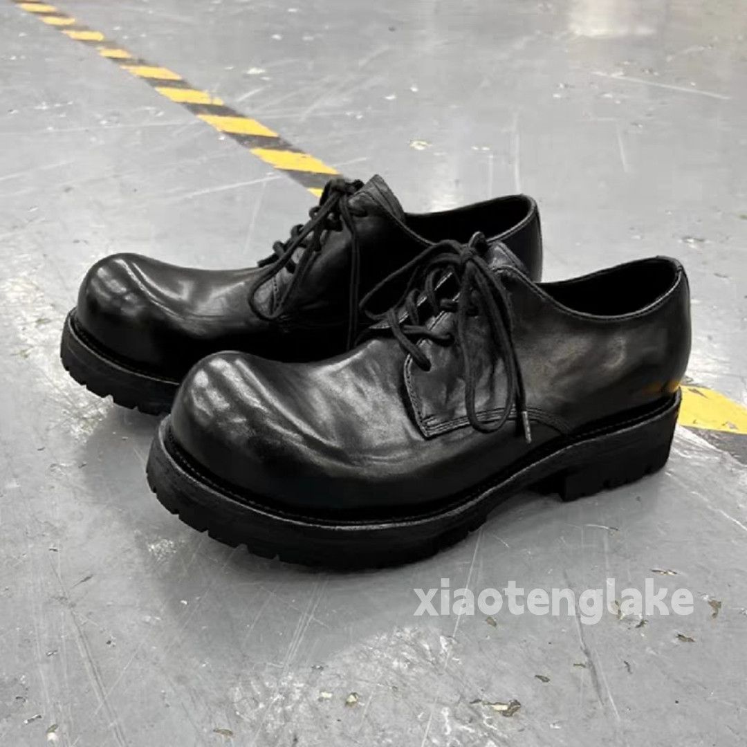 Vintage Utility punk yuppie grunge derby big head leather shoes Size US 12 / EU 45 - 2 Thumbnail