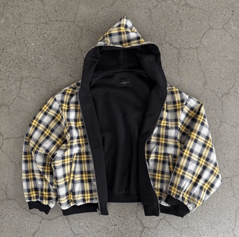 Japanese Brand Simple Black Double-Sided Oversized Zipper Hoodie Size US XL / EU 56 / 4 - 2 Thumbnail